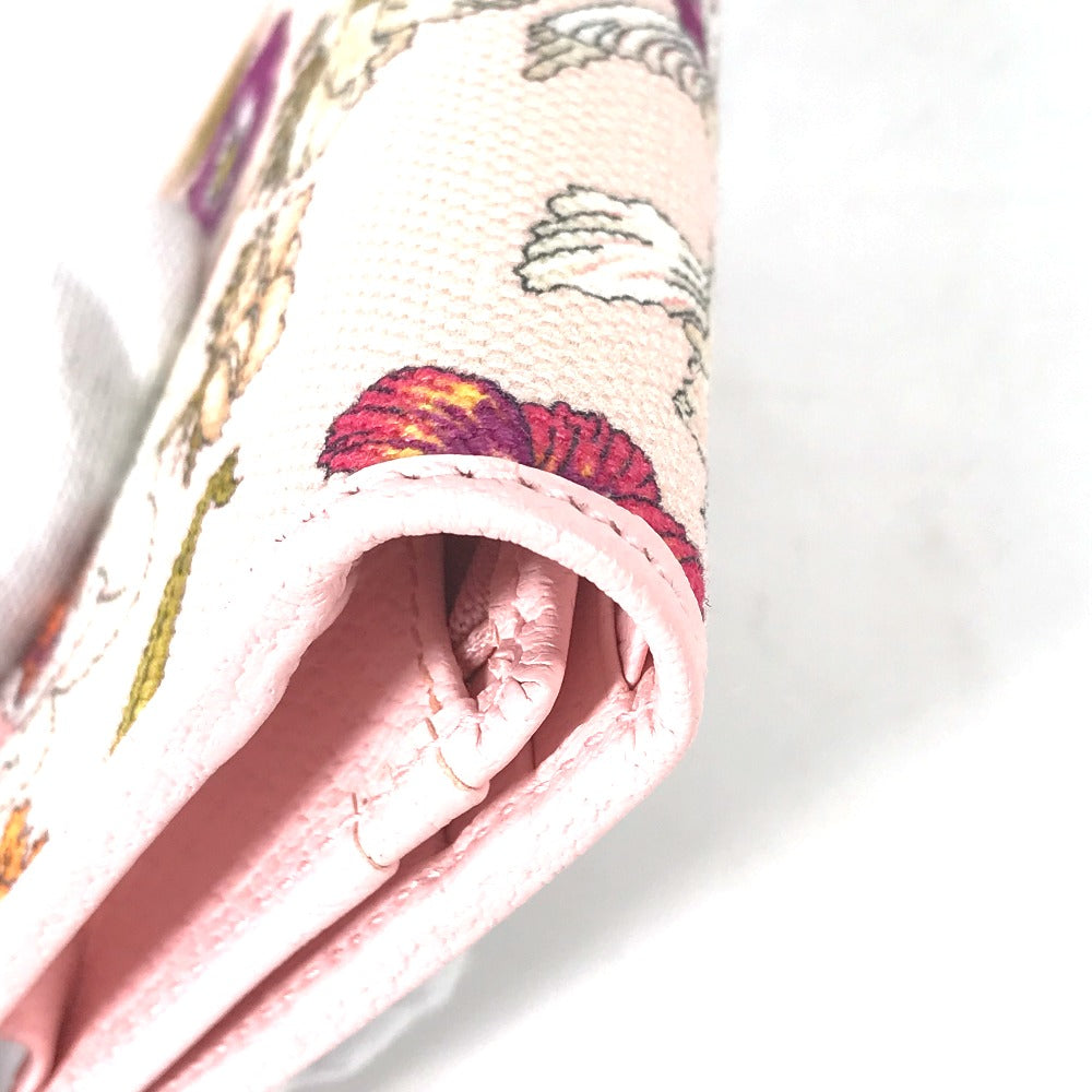 GUCCI Folded wallet 577347 Canvas / leather pink GG Marmont Flora Flower Pattern Compact wallet Women Secondhand