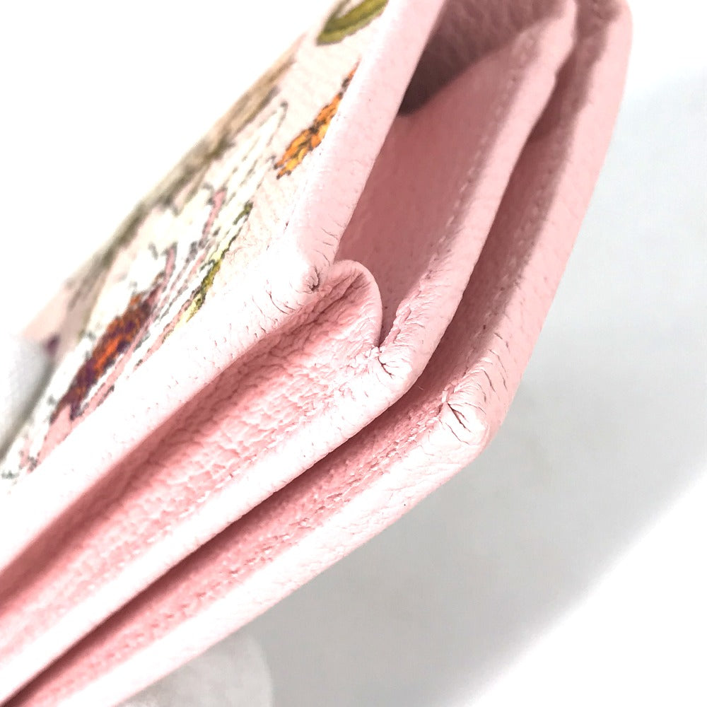 GUCCI Folded wallet 577347 Canvas / leather pink GG Marmont Flora Flower Pattern Compact wallet Women Secondhand