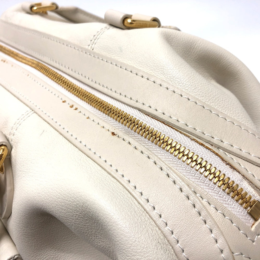 LOUIS VUITTON Boston Duffel bag leather white Sac Louis Women Used