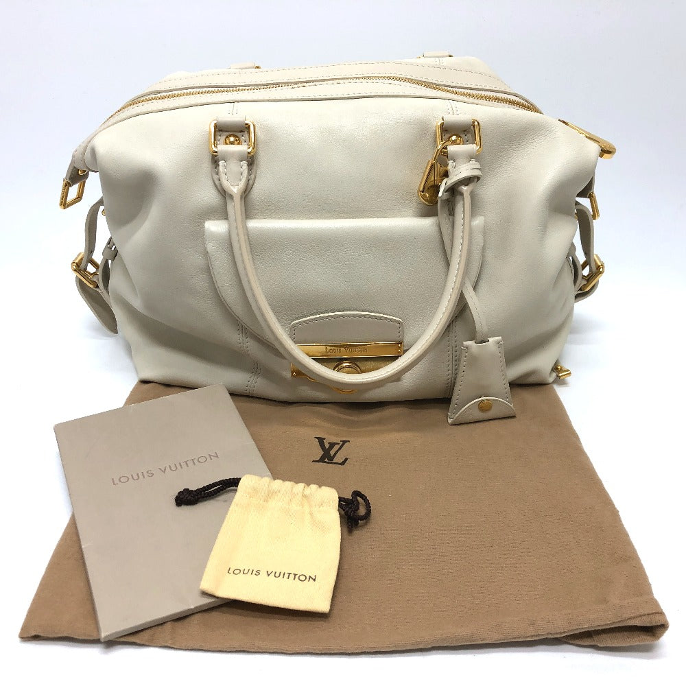 LOUIS VUITTON Boston Duffel bag leather white Sac Louis Women Used