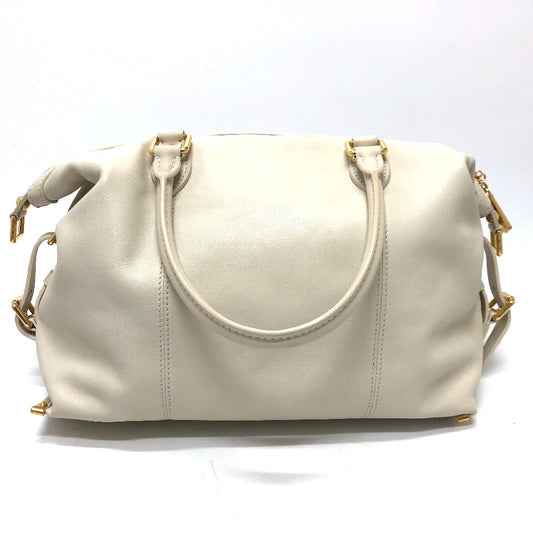 LOUIS VUITTON Boston Duffel bag leather white Sac Louis Women Used
