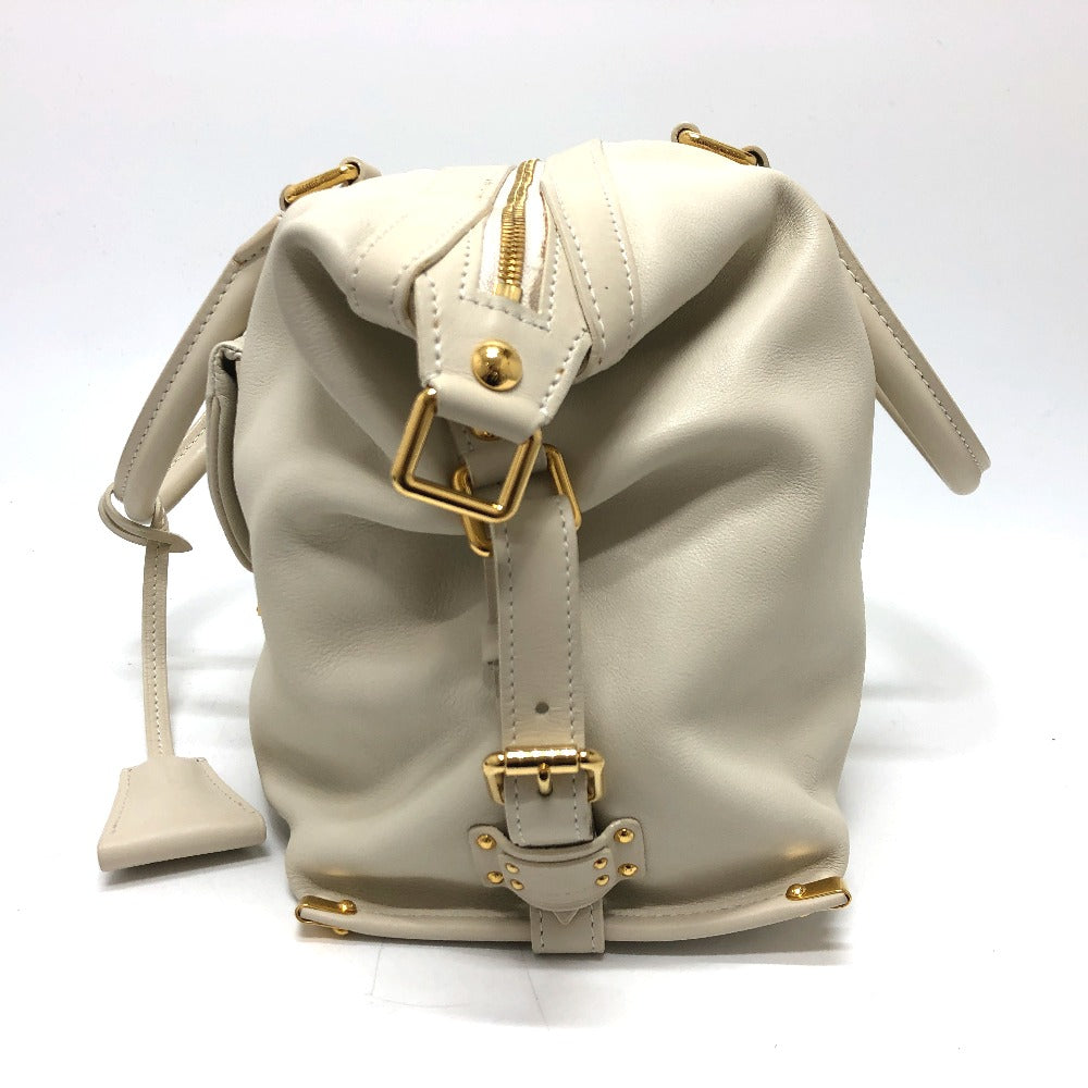 LOUIS VUITTON Boston Duffel bag leather white Sac Louis Women Used