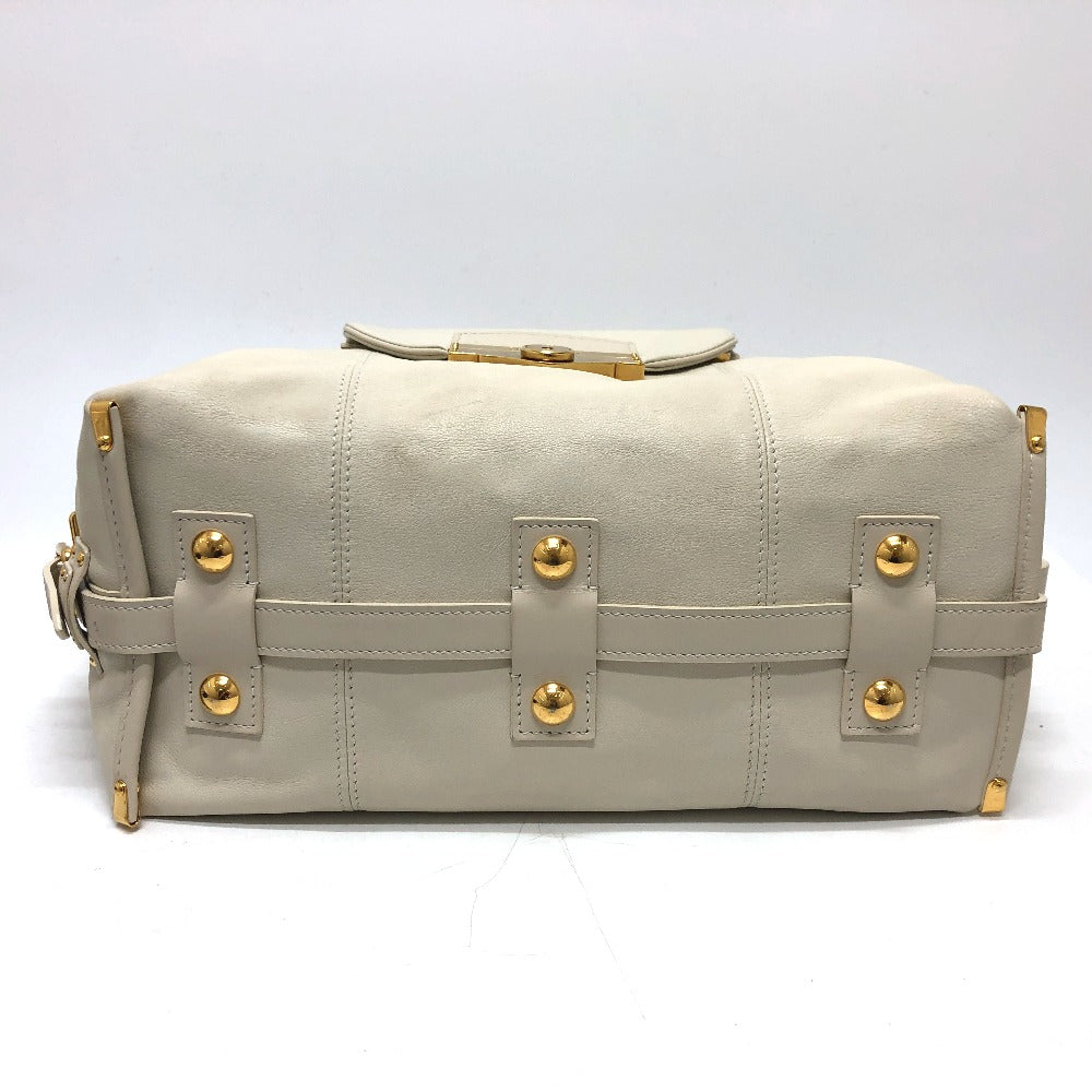 LOUIS VUITTON Boston Duffel bag leather white Sac Louis Women Used
