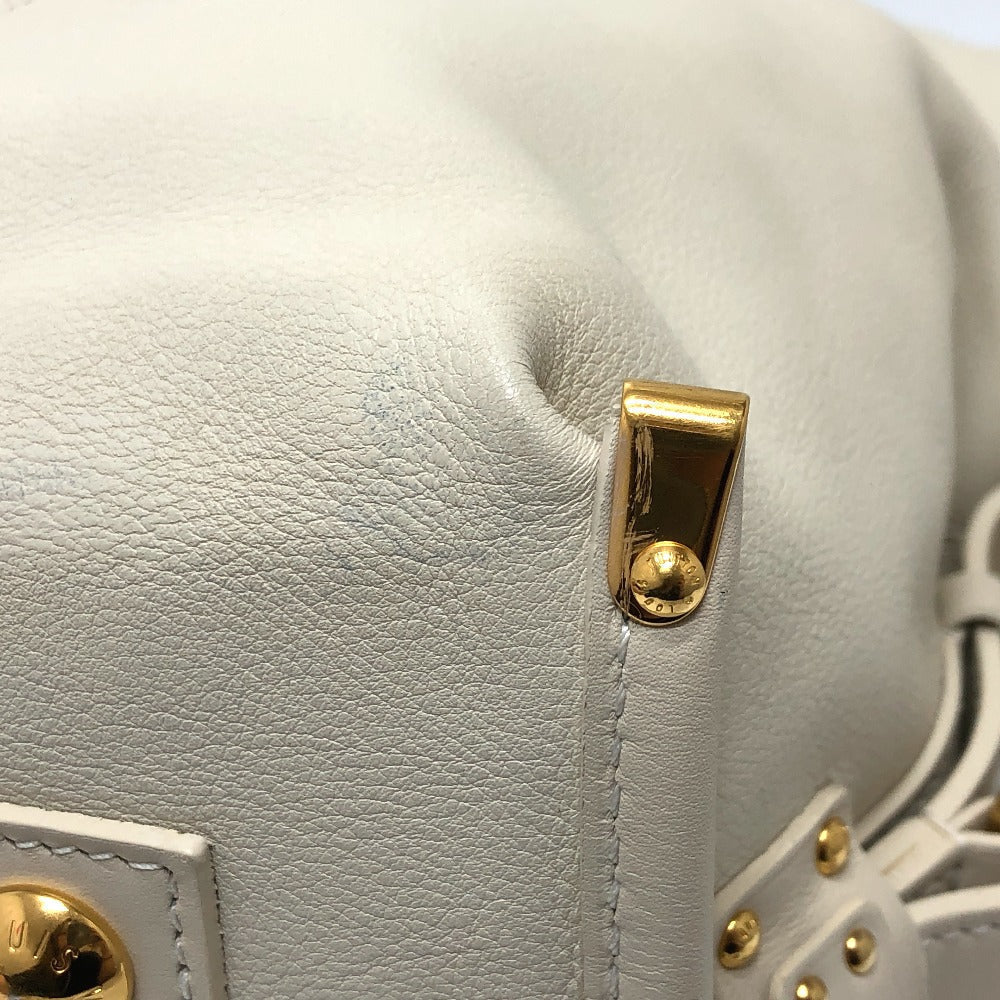 LOUIS VUITTON Boston Duffel bag leather white Sac Louis Women Used