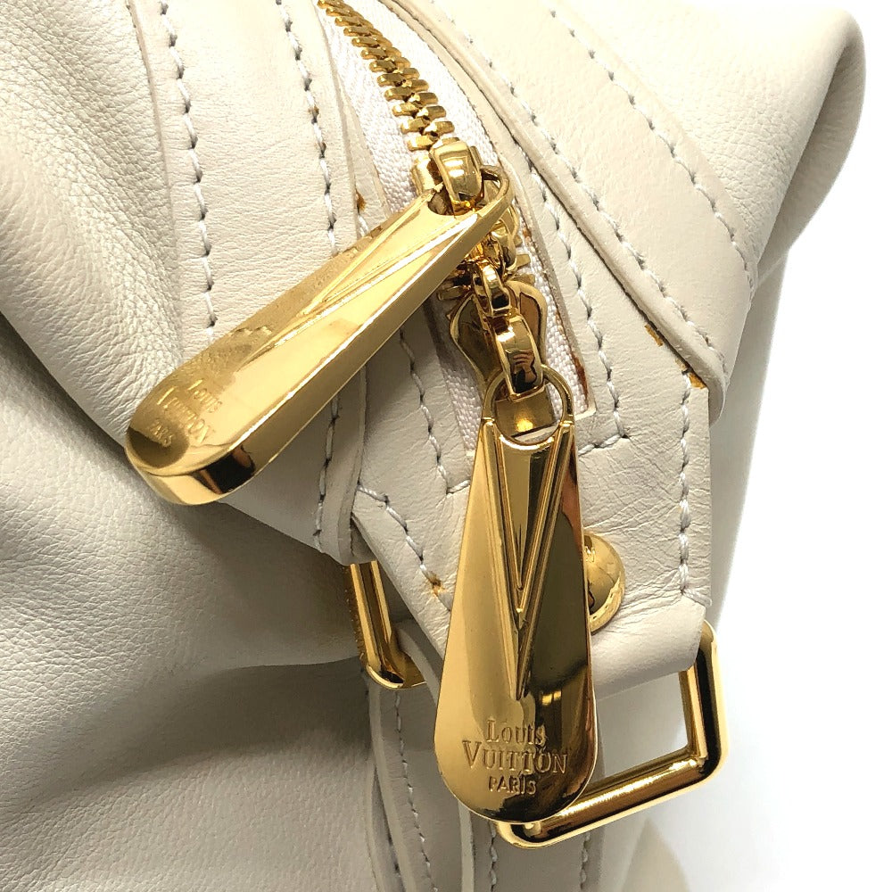 LOUIS VUITTON Boston Duffel bag leather white Sac Louis Women Used