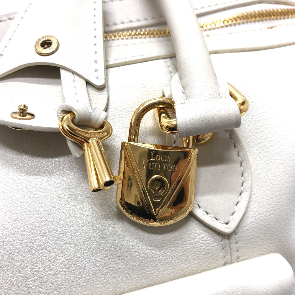 LOUIS VUITTON Boston Duffel bag leather white Sac Louis Women Used