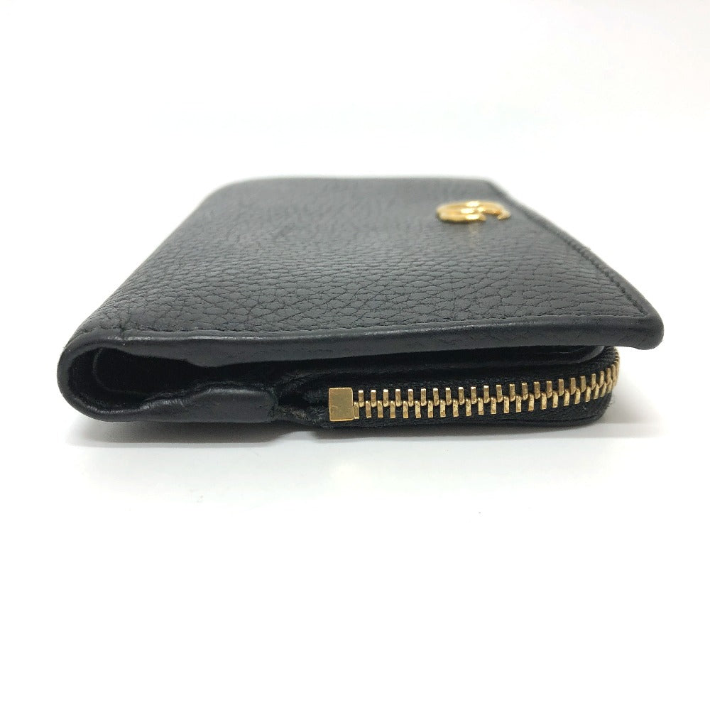 GUCCI Folded wallet 546588 leather black GG Marmont