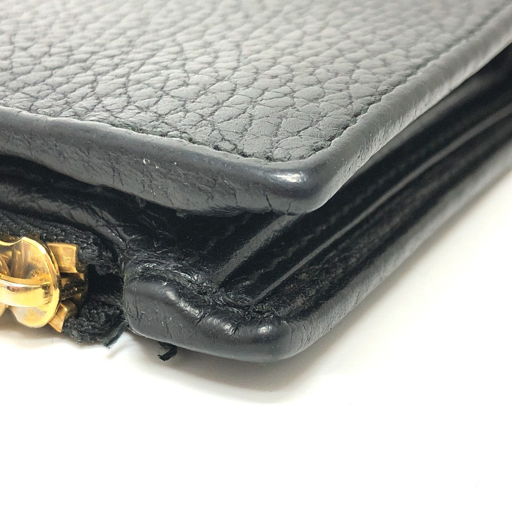 GUCCI Folded wallet 546588 leather black GG Marmont