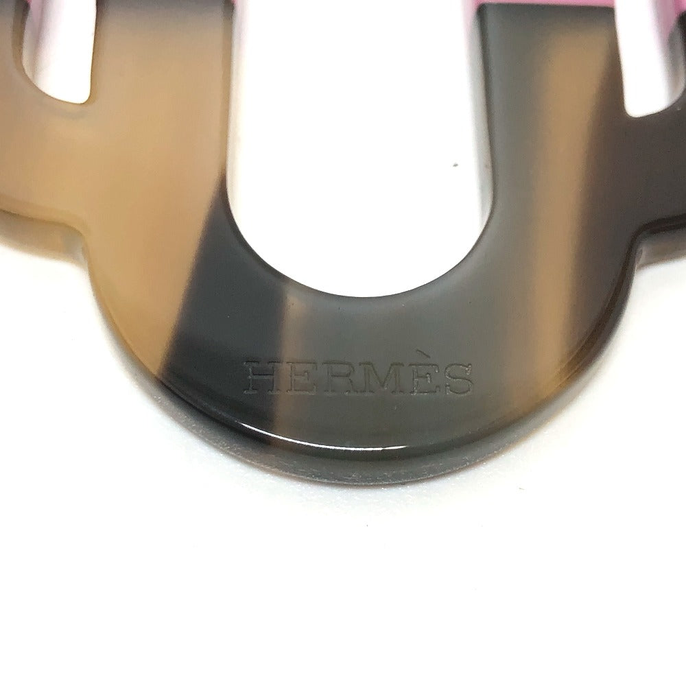 HERMES Necklace Buffalo horn Brown plate Atrage Women Used