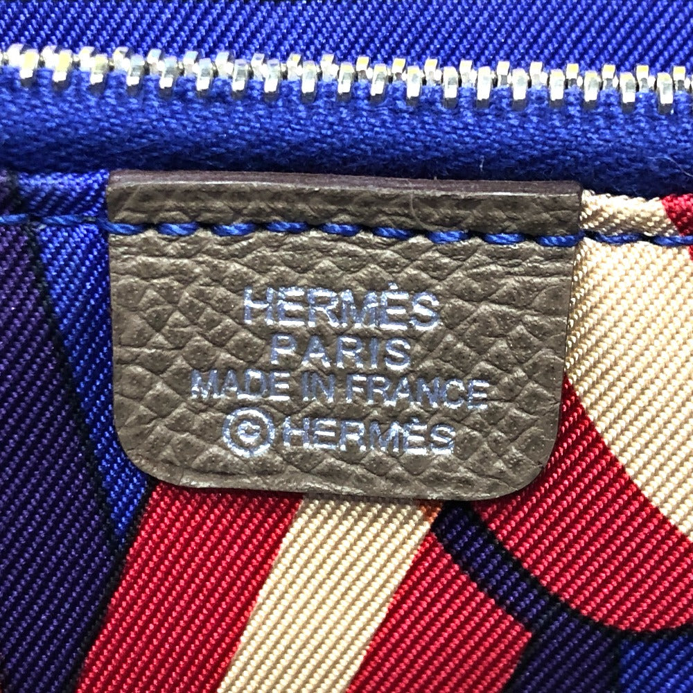 HERMES Long Wallet Purse Epsom Gray type Azap long silk in Women Used