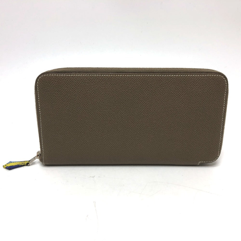 HERMES Long Wallet Purse Epsom Gray type Azap long silk in Women Used