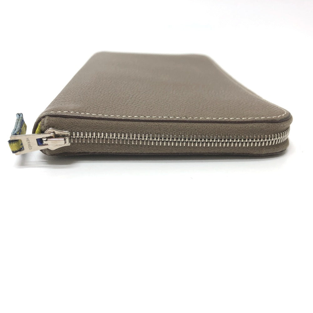 HERMES Long Wallet Purse Epsom Gray type Azap long silk in Women Used