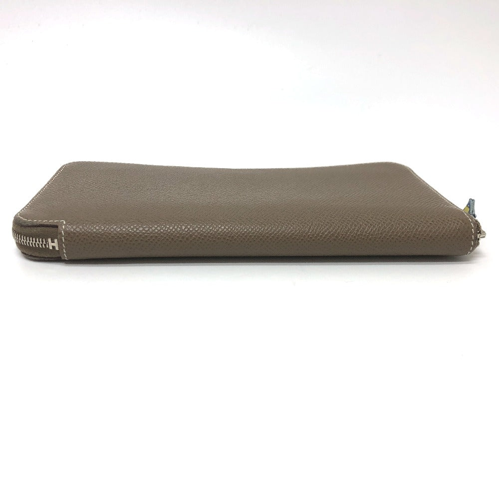 HERMES Long Wallet Purse Epsom Gray type Azap long silk in Women Used