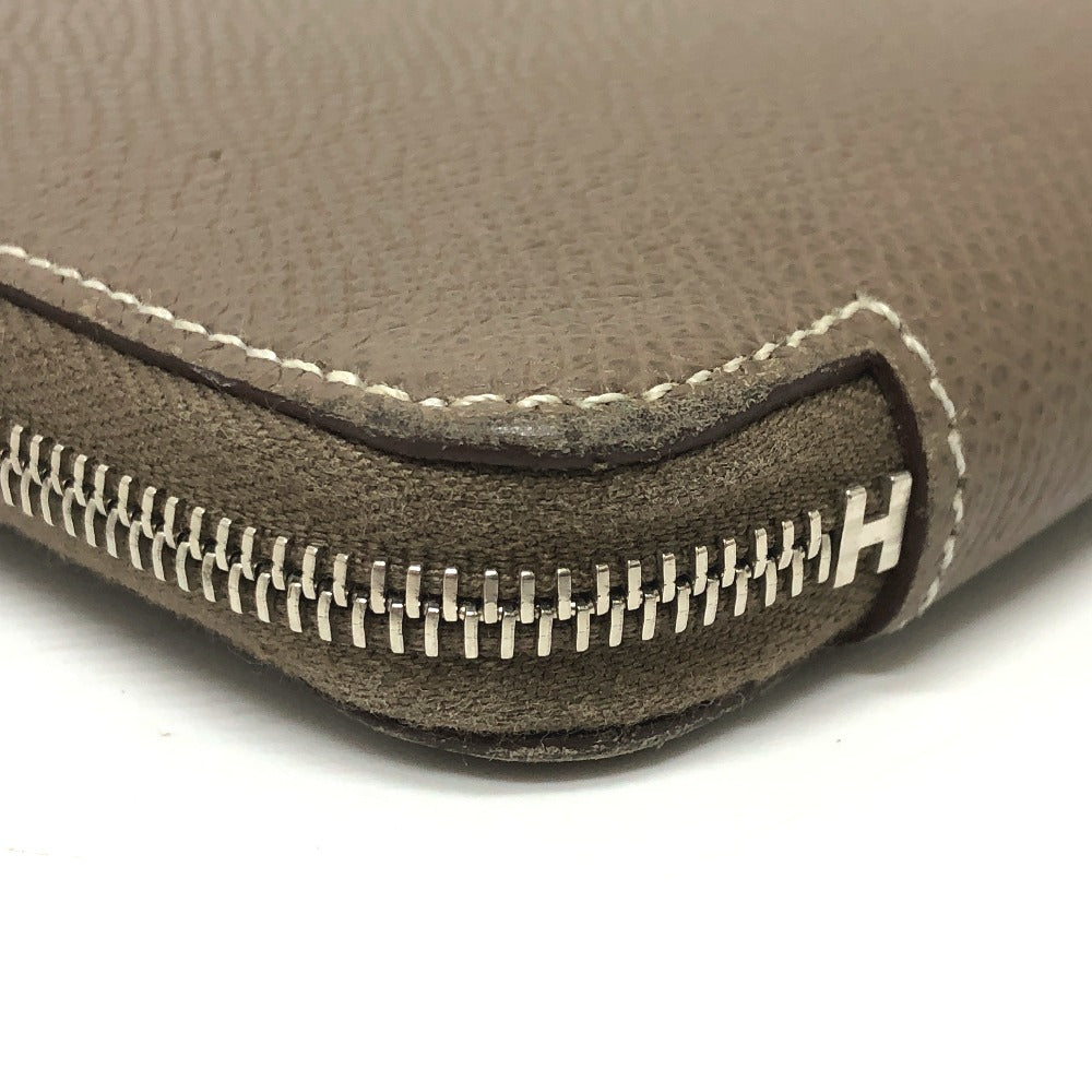 HERMES Long Wallet Purse Epsom Gray type Azap long silk in Women Used