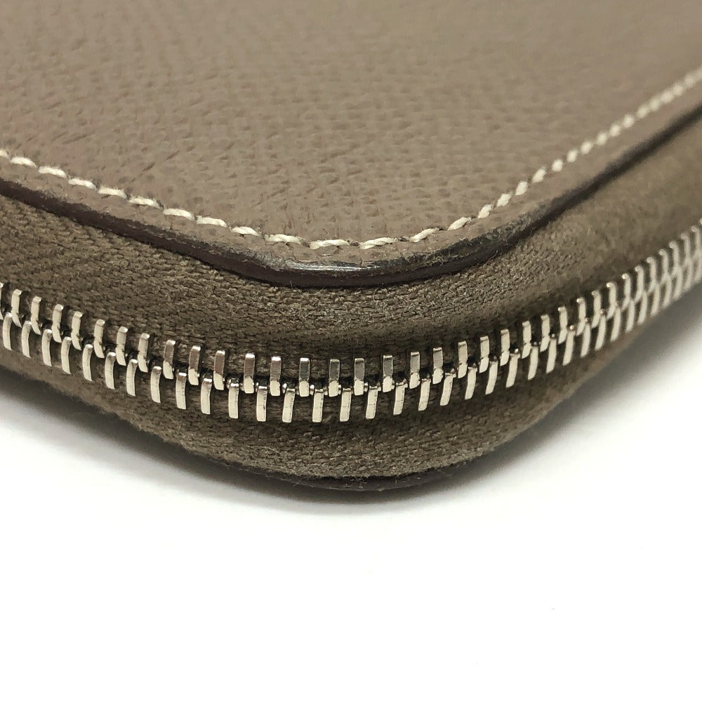 HERMES Long Wallet Purse Epsom Gray type Azap long silk in Women Used