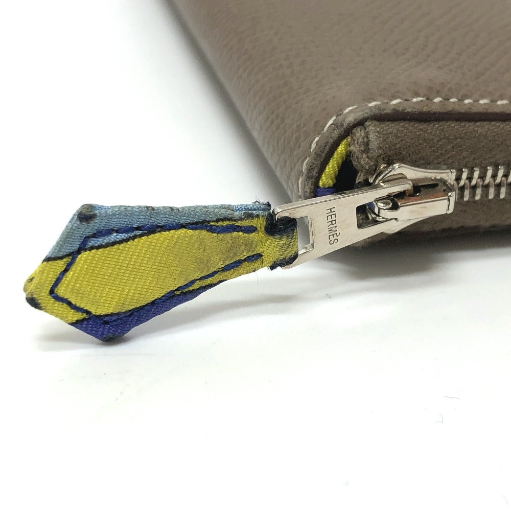 HERMES Long Wallet Purse Epsom Gray type Azap long silk in Women Used
