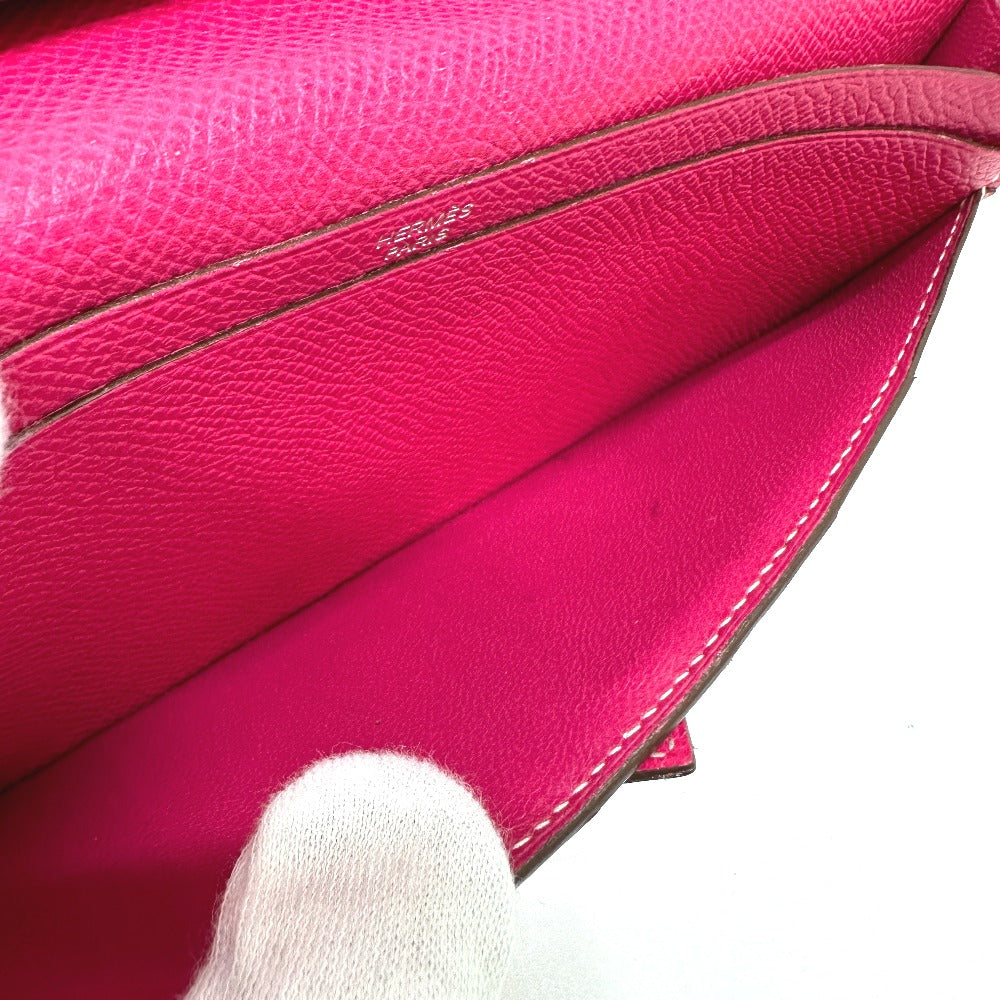 HERMES Long Wallet Purse Epsom pink Beansufla Women Used