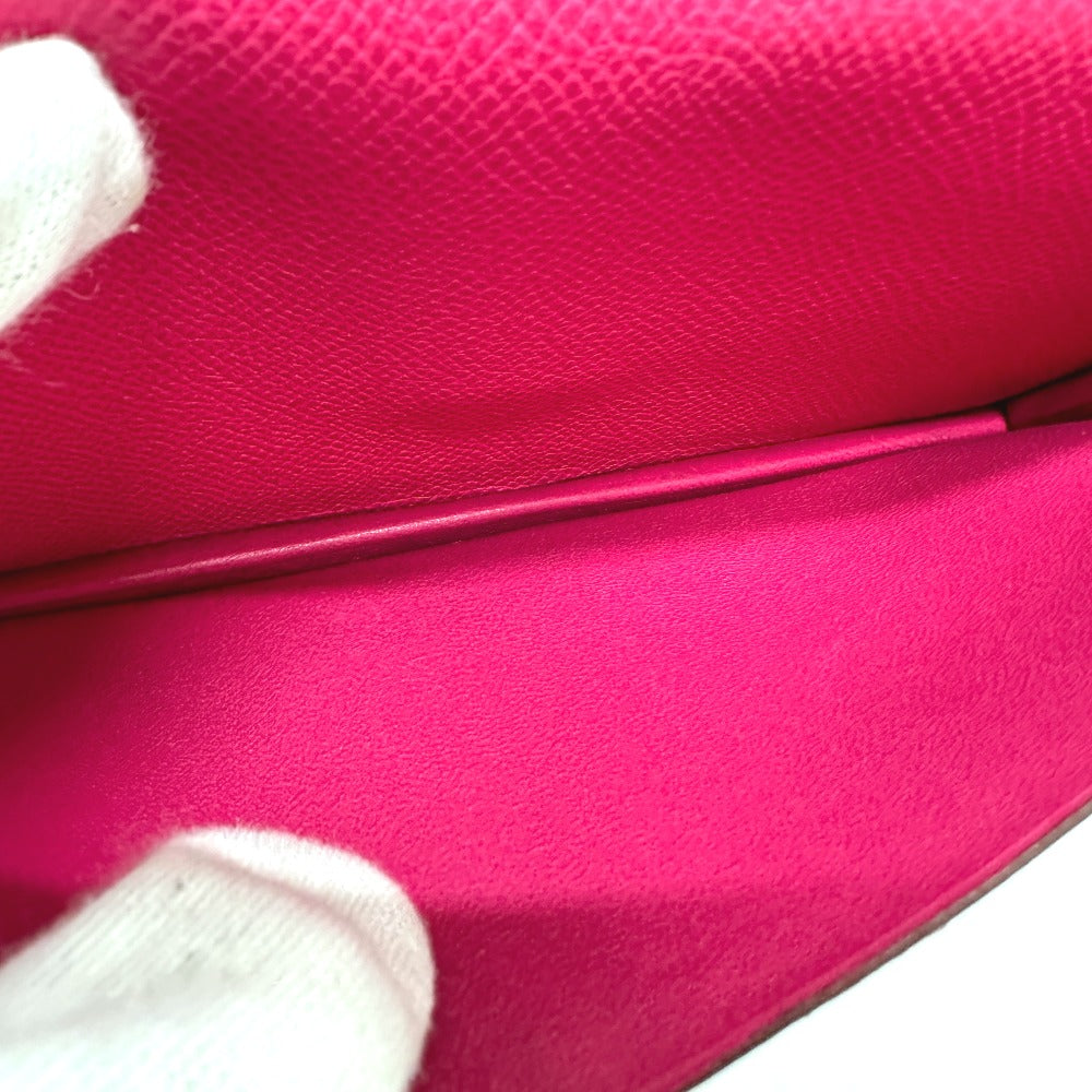 HERMES Long Wallet Purse Epsom pink Beansufla Women Used