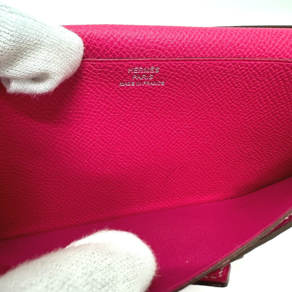 HERMES Long Wallet Purse Epsom pink Beansufla Women Used