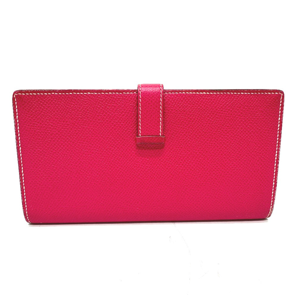 HERMES Long Wallet Purse Epsom pink Beansufla Women Used