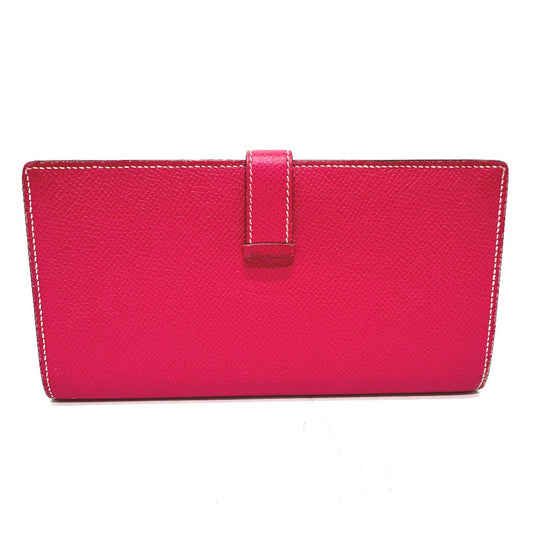 HERMES Long Wallet Purse Epsom pink Beansufla Women Used