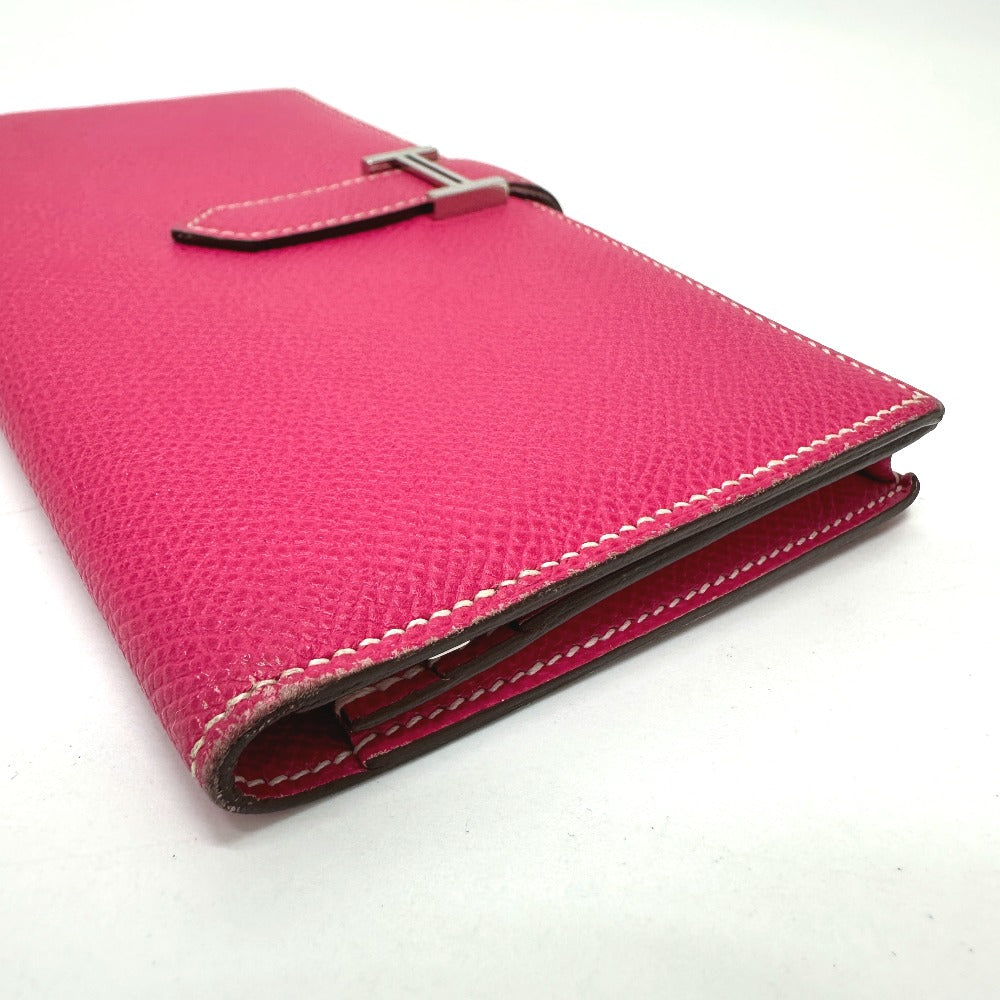 HERMES Long Wallet Purse Epsom pink Beansufla Women Used