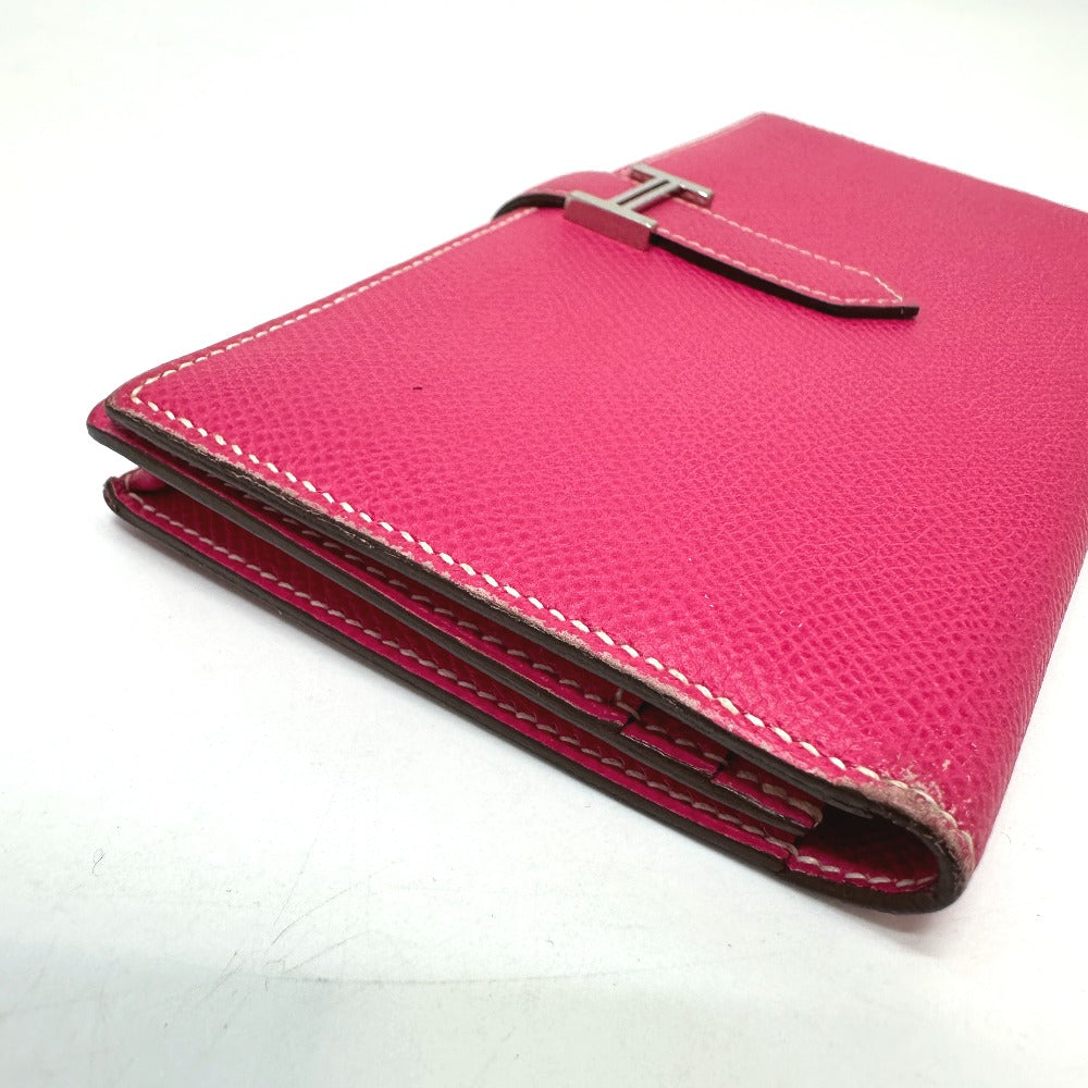 HERMES Long Wallet Purse Epsom pink Beansufla Women Used