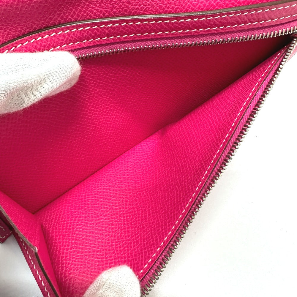 HERMES Long Wallet Purse Epsom pink Beansufla Women Used