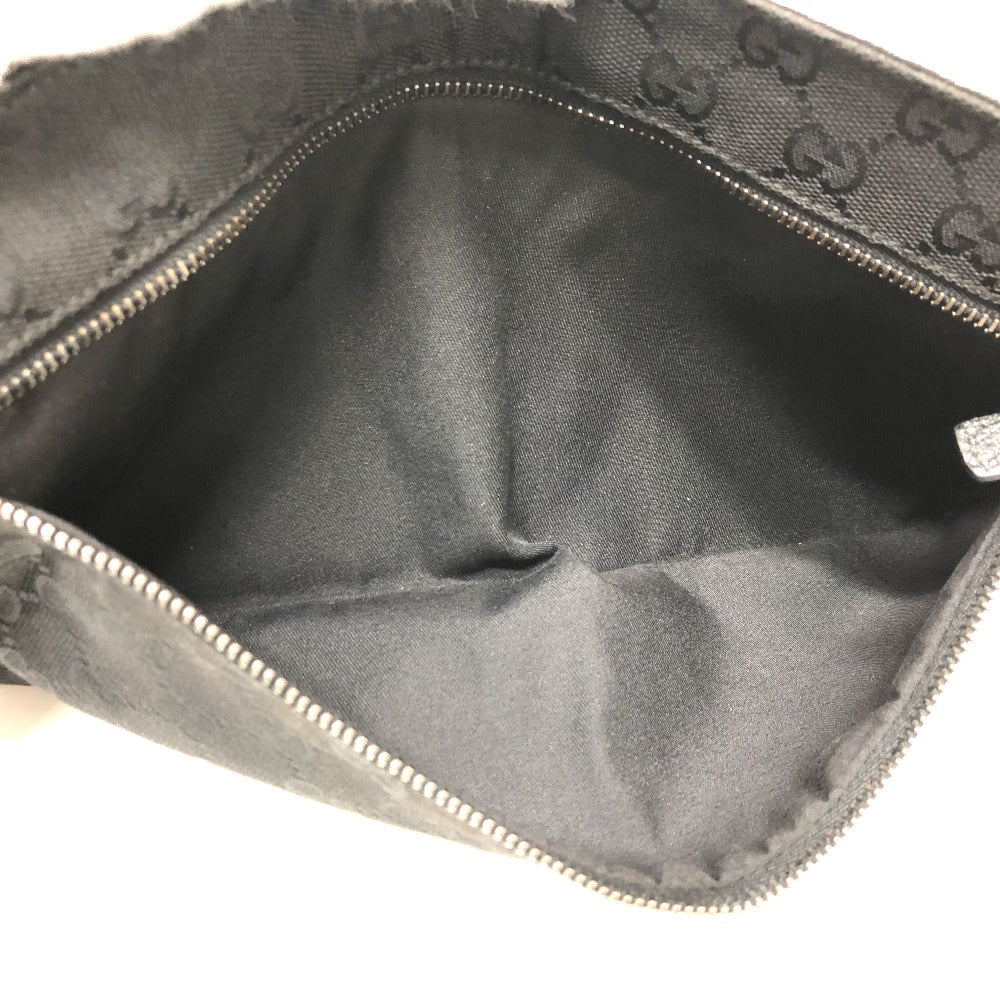 GUCCI Waist bag 28566 GG canvas / leather black GG Sling bag mens Used