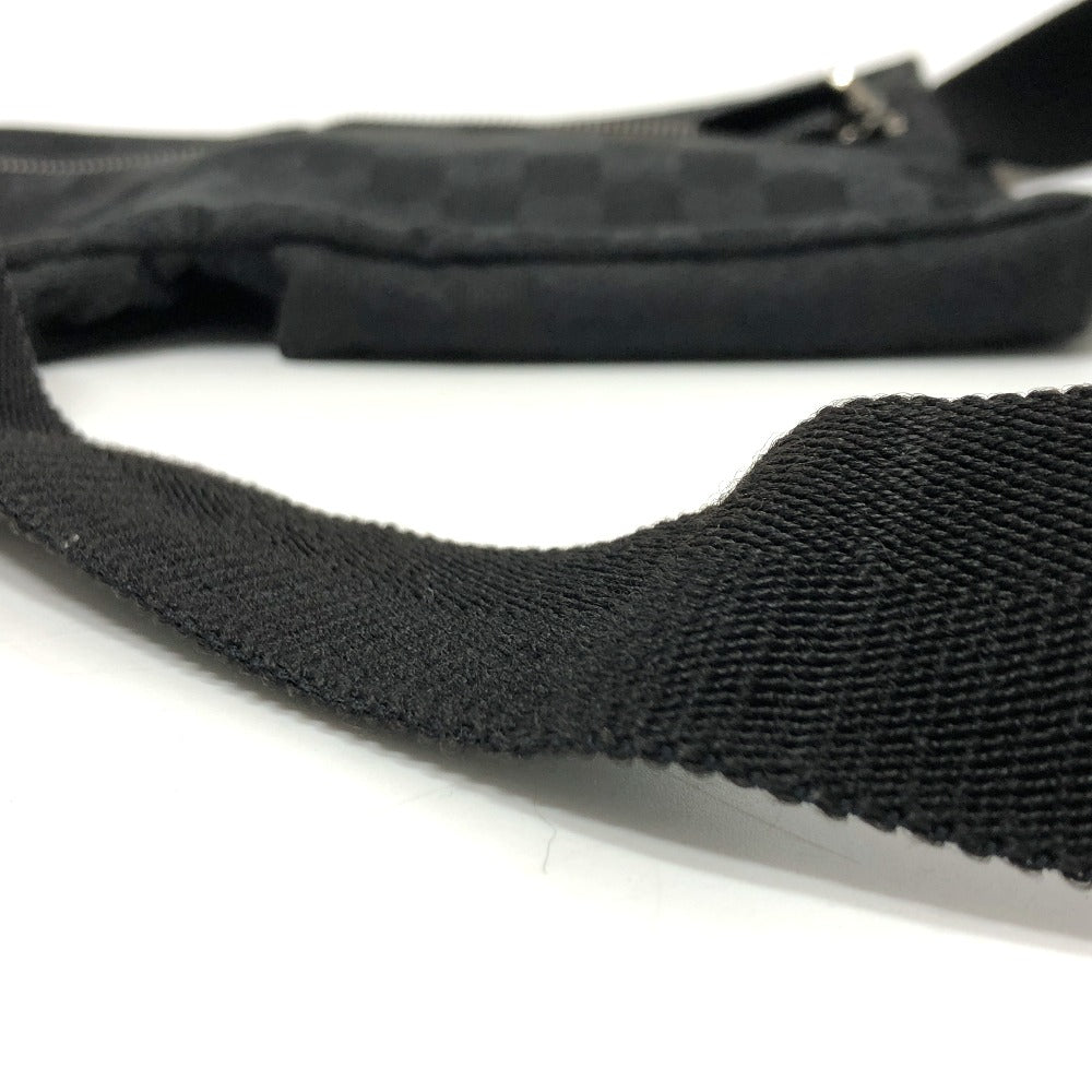 GUCCI Waist bag 28566 GG canvas / leather black GG Sling bag mens Used
