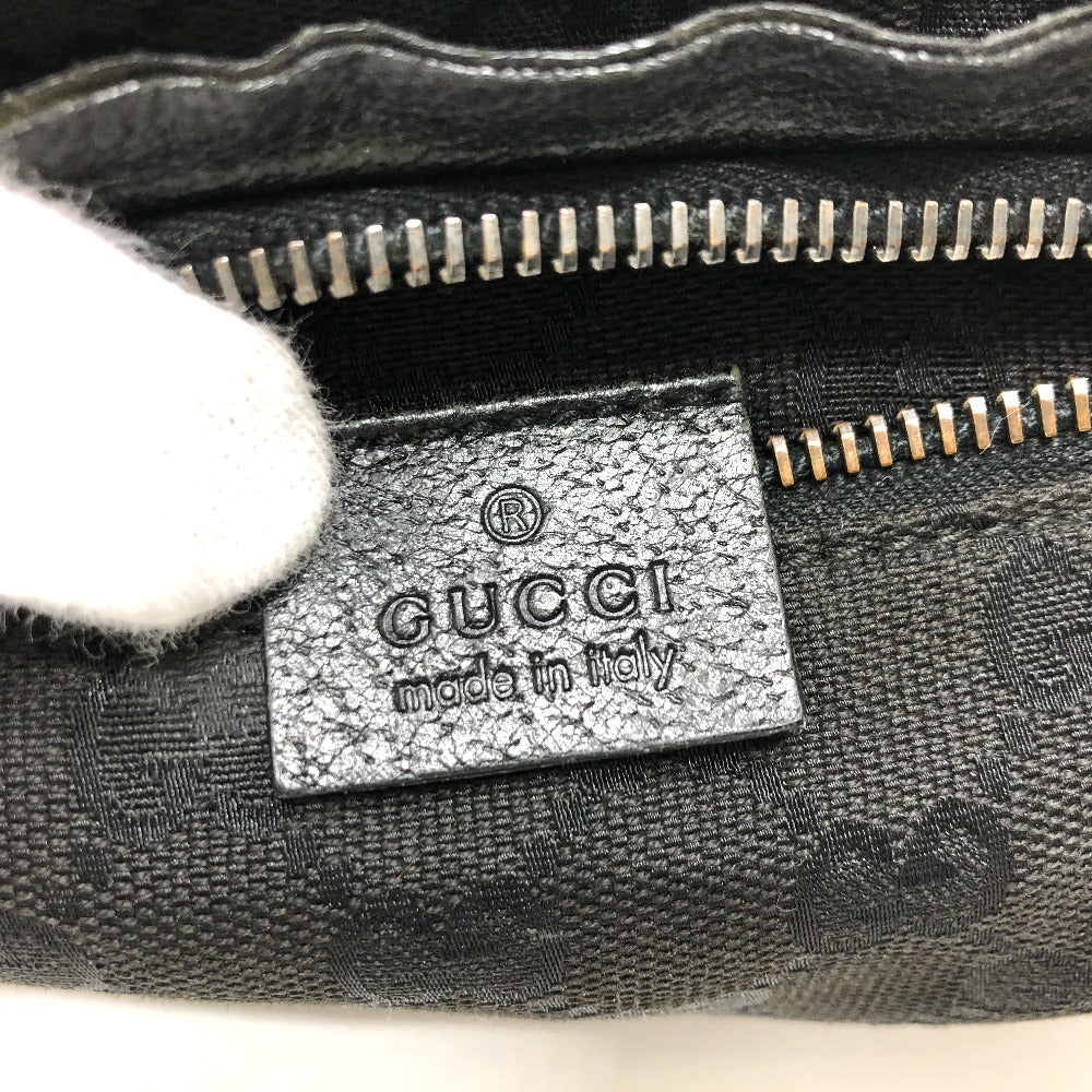 GUCCI Waist bag 28566 GG canvas / leather black GG Sling bag mens Used