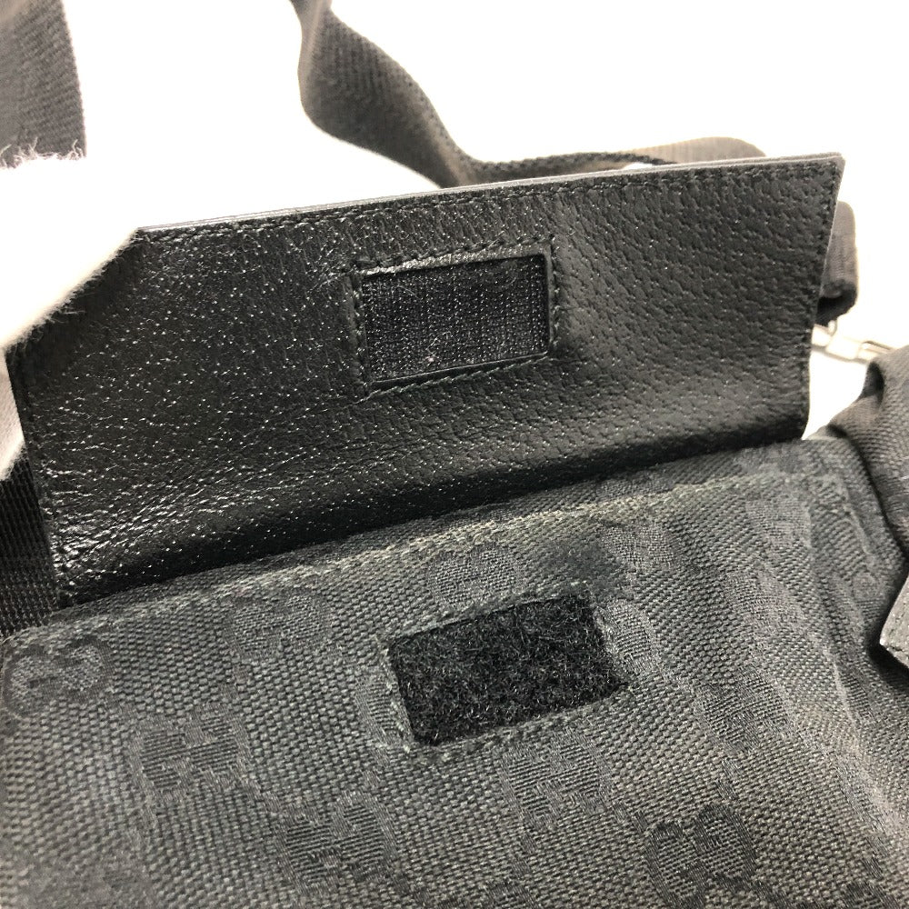 GUCCI Waist bag 28566 GG canvas / leather black GG Sling bag mens Used