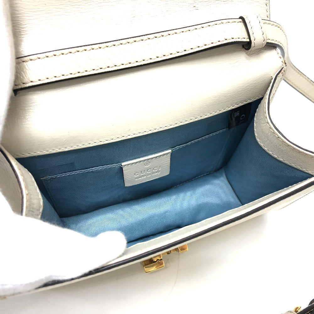 GUCCI Shoulder Bag 470270 leather white Silvi