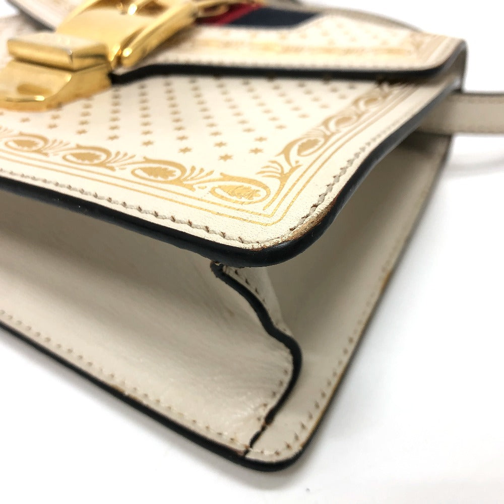 GUCCI Shoulder Bag 470270 leather white Silvi