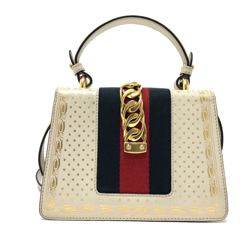 GUCCI Shoulder Bag 470270 leather white Silvi
