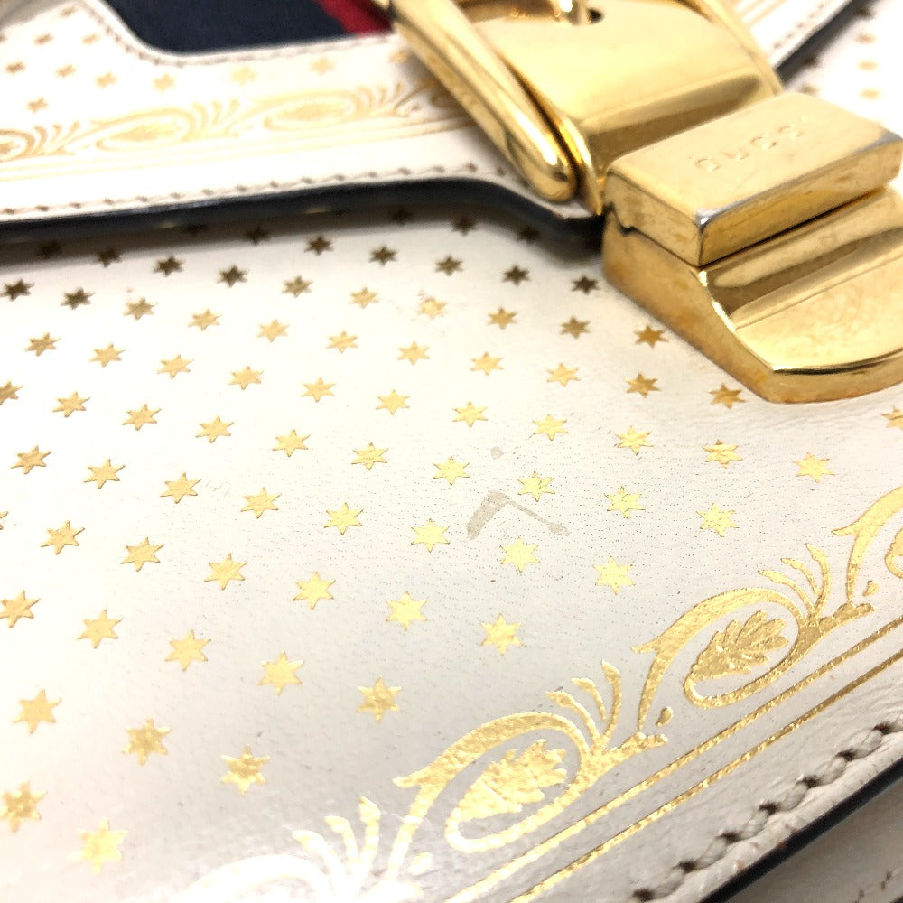 GUCCI Shoulder Bag 470270 leather white Silvi