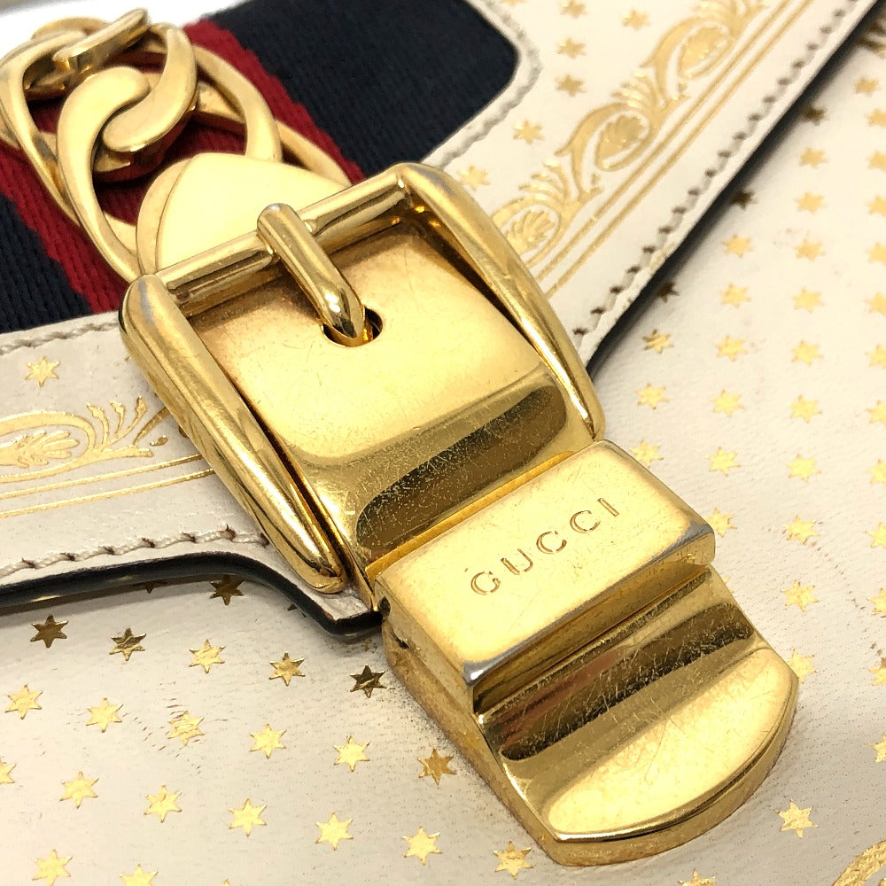 GUCCI Shoulder Bag 470270 leather white Silvi