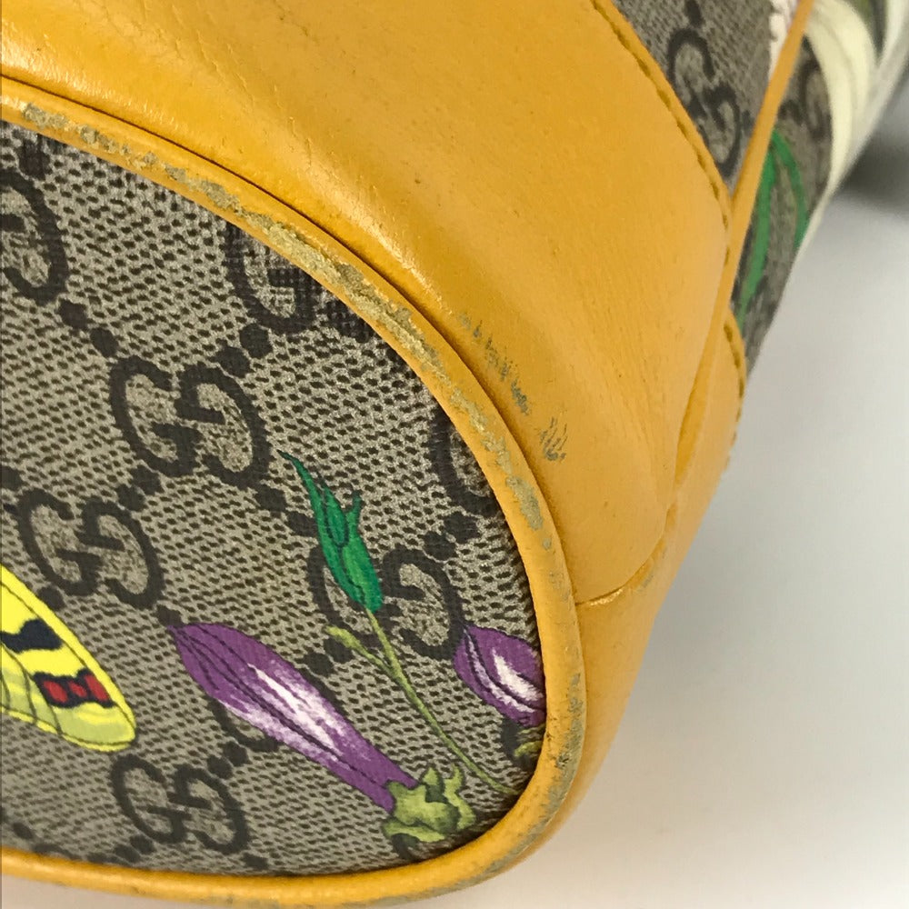 GUCCI Handbag 550621 GG Supreme Canvas beige GG Flora Flower Small Bucket Women Used