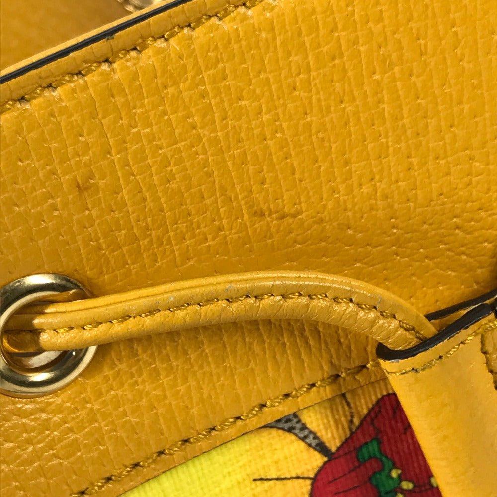 GUCCI Handbag 550621 GG Supreme Canvas beige GG Flora Flower Small Bucket Women Used