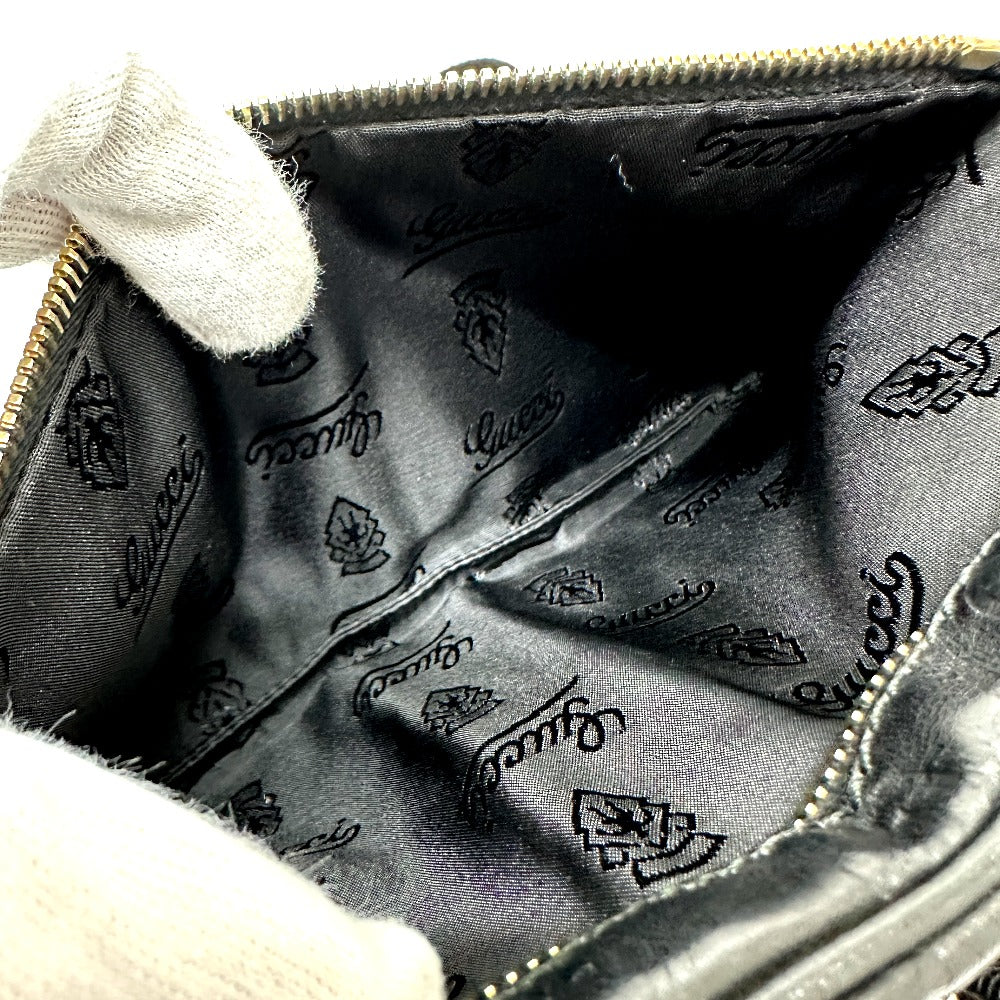 GUCCI Waist bag 246417 leather black Guccisima GGpattern Hip bag waist bag mens Used
