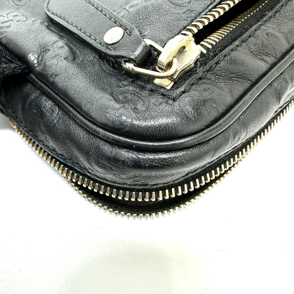 GUCCI Waist bag 246417 leather black Guccisima GGpattern Hip bag waist bag mens Used