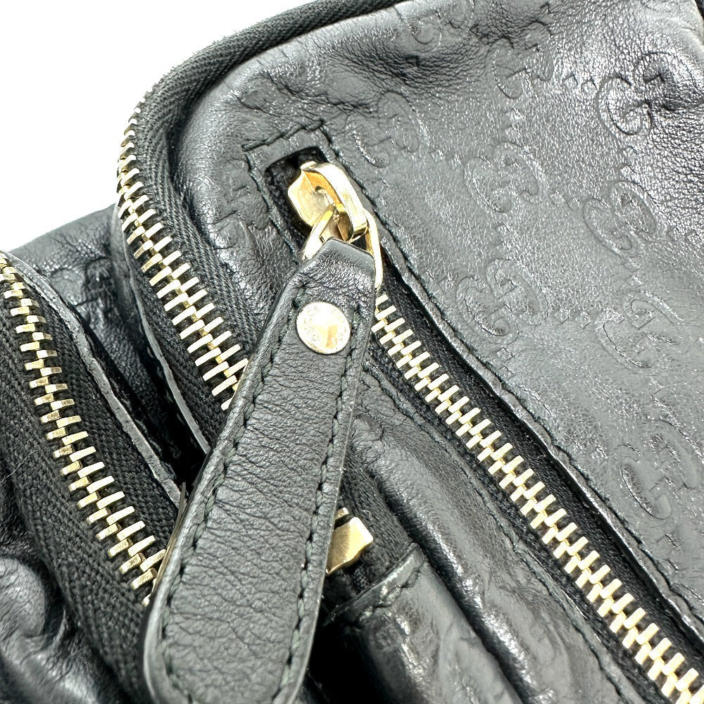 GUCCI Waist bag 246417 leather black Guccisima GGpattern Hip bag waist bag mens Used