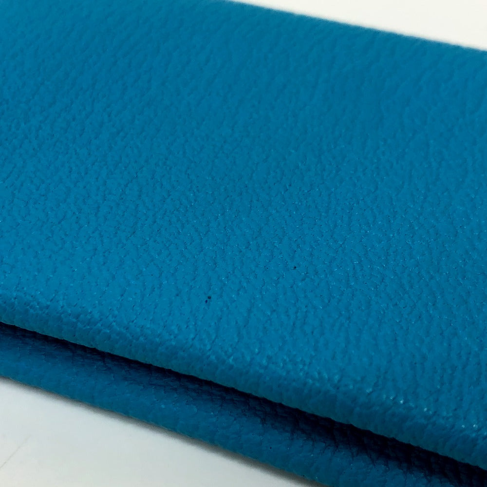 HERMES Card Case Shave blue Calvi Women Used