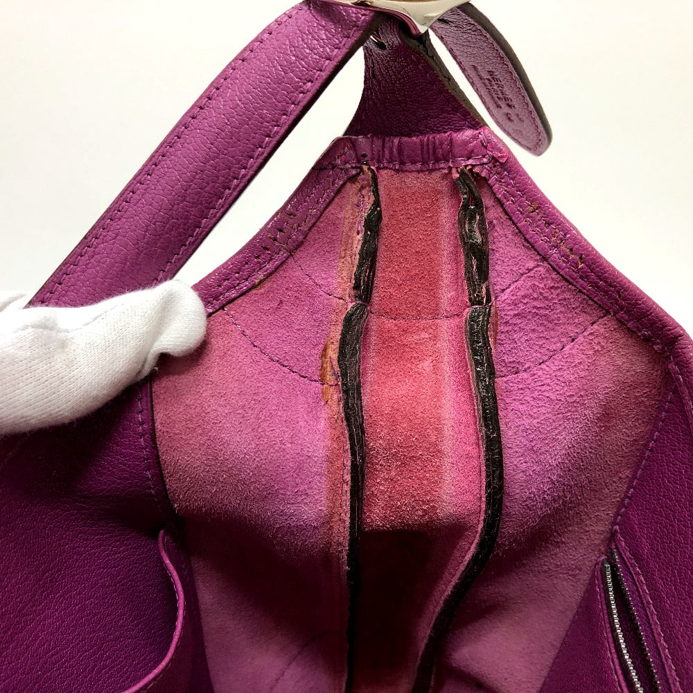 HERMES Shoulder Bag Shave purple Trim 35 Women Used