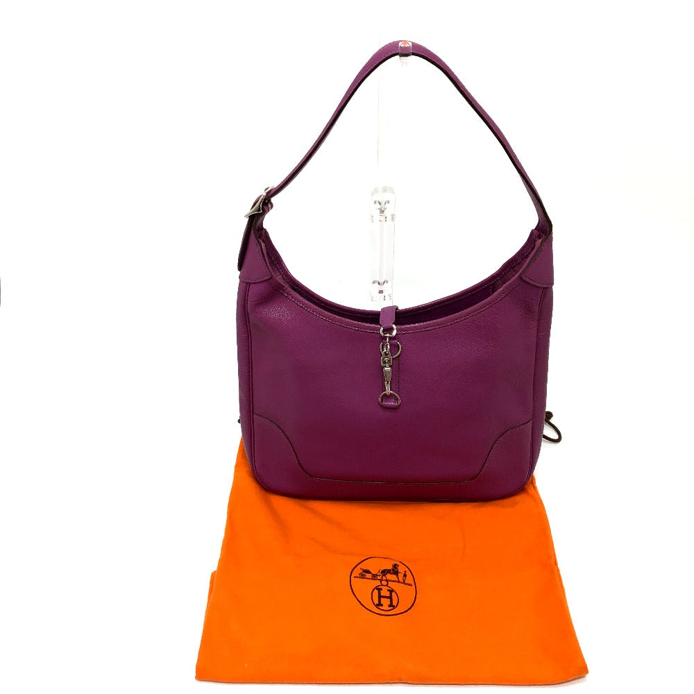 HERMES Shoulder Bag Shave purple Trim 35 Women Used