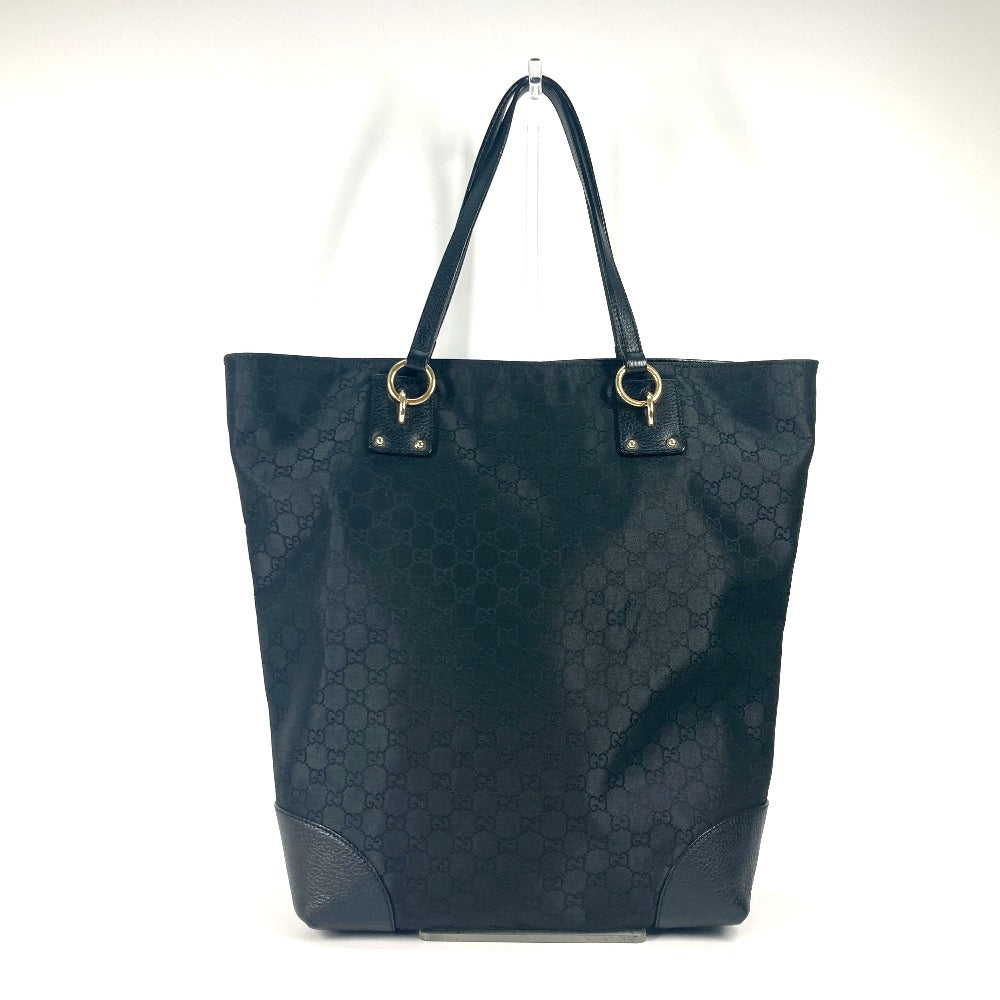 GUCCI Tote Bag 353702 Nylon / leather black GG Women Used