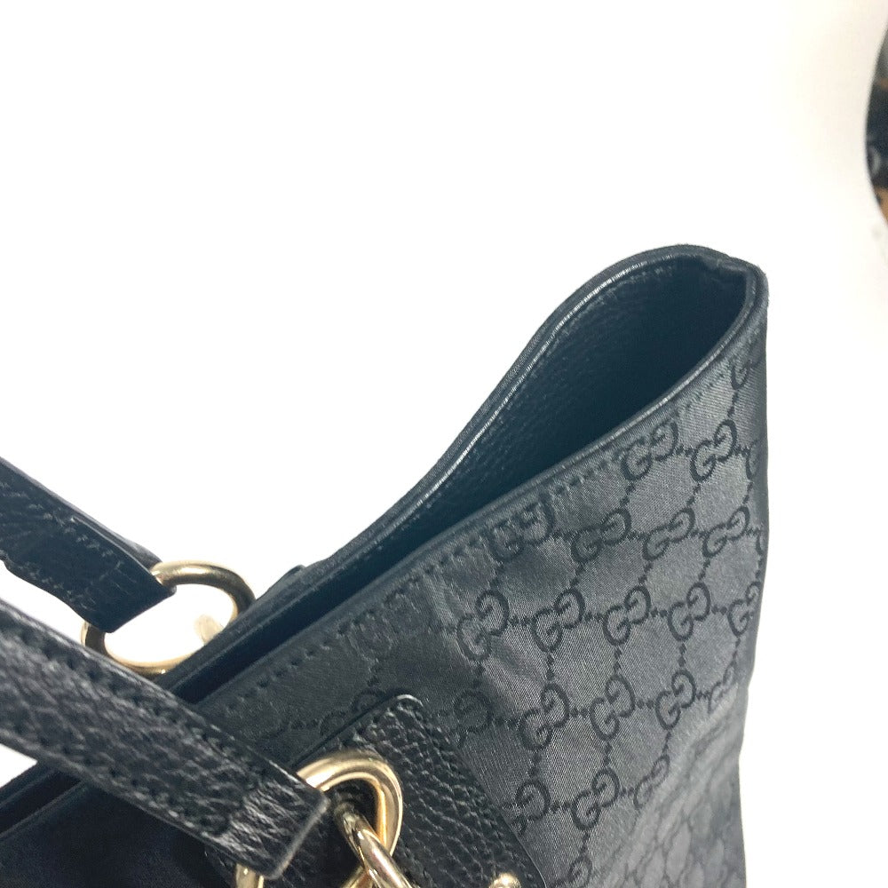 GUCCI Tote Bag 353702 Nylon / leather black GG Women Used