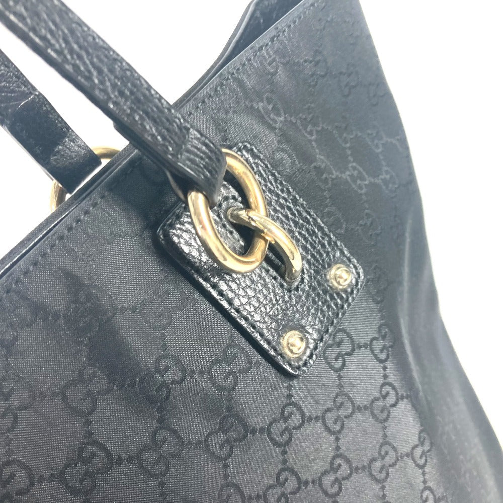 GUCCI Tote Bag 353702 Nylon / leather black GG Women Used