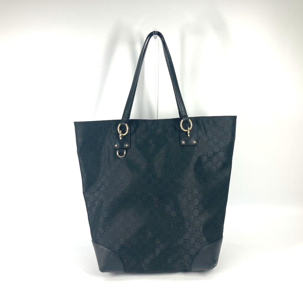 GUCCI Tote Bag 353702 Nylon / leather black GG Women Used