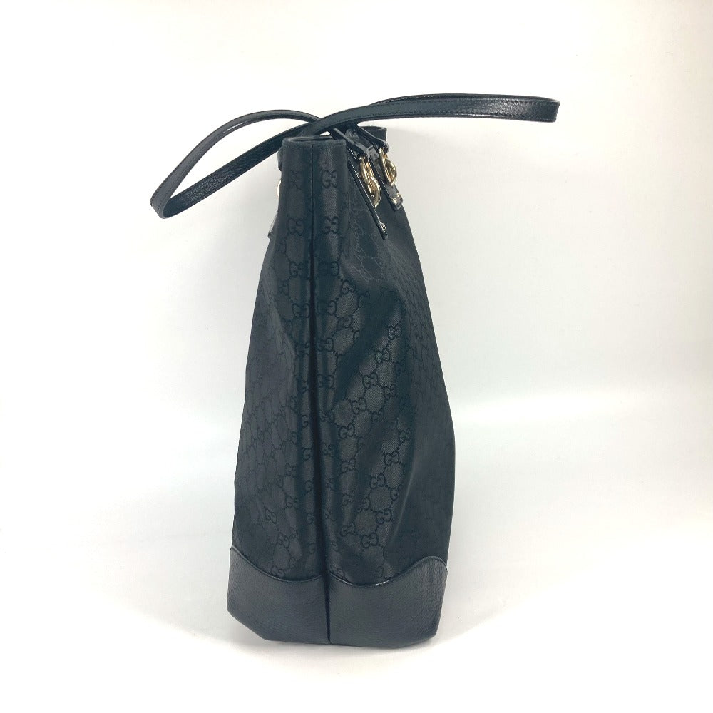 GUCCI Tote Bag 353702 Nylon / leather black GG Women Used